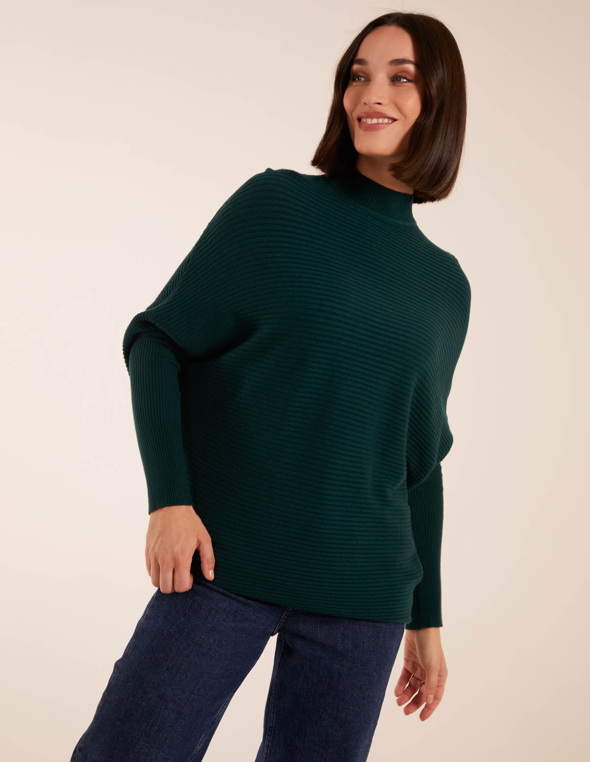 Ribbed Batwing Jumper 