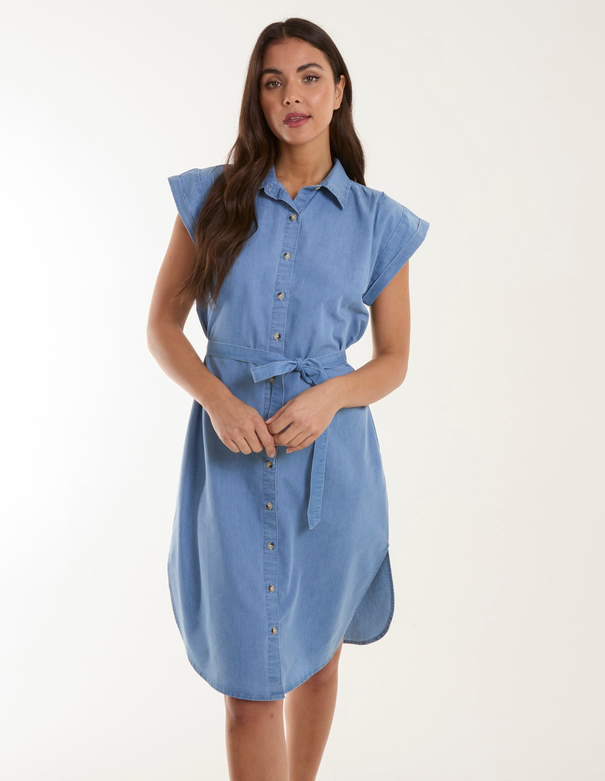 Button Front Shirt Dress 