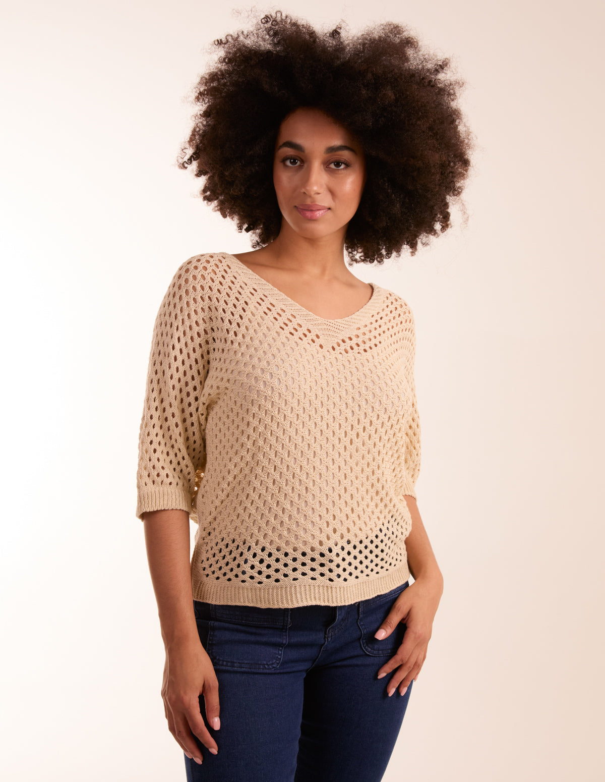 Crochet V Neck Top 