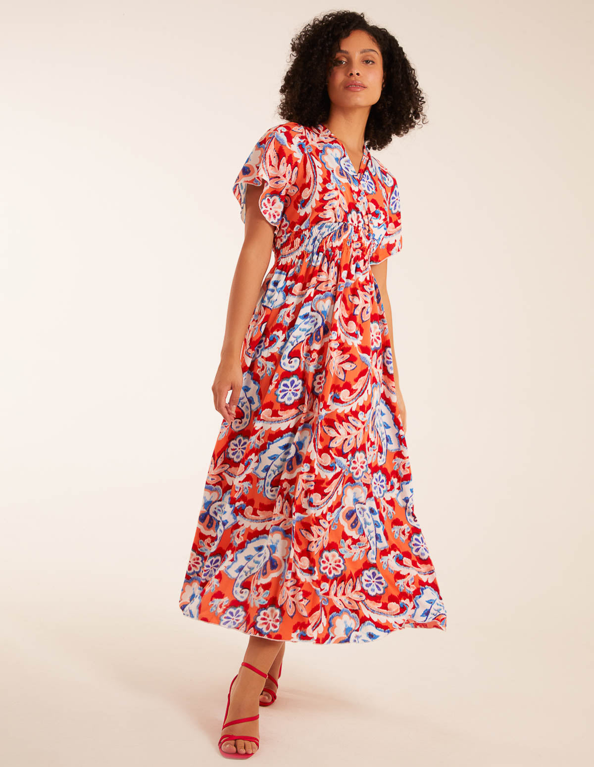 Oversized Paisley A Line Maxi Dress 