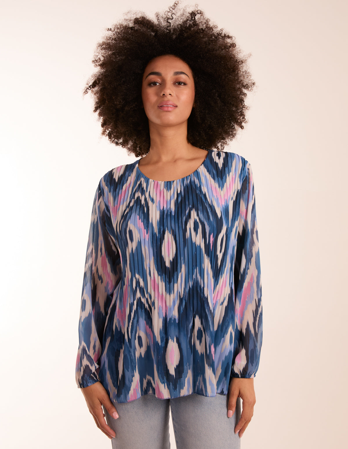 Pleated Print Top 