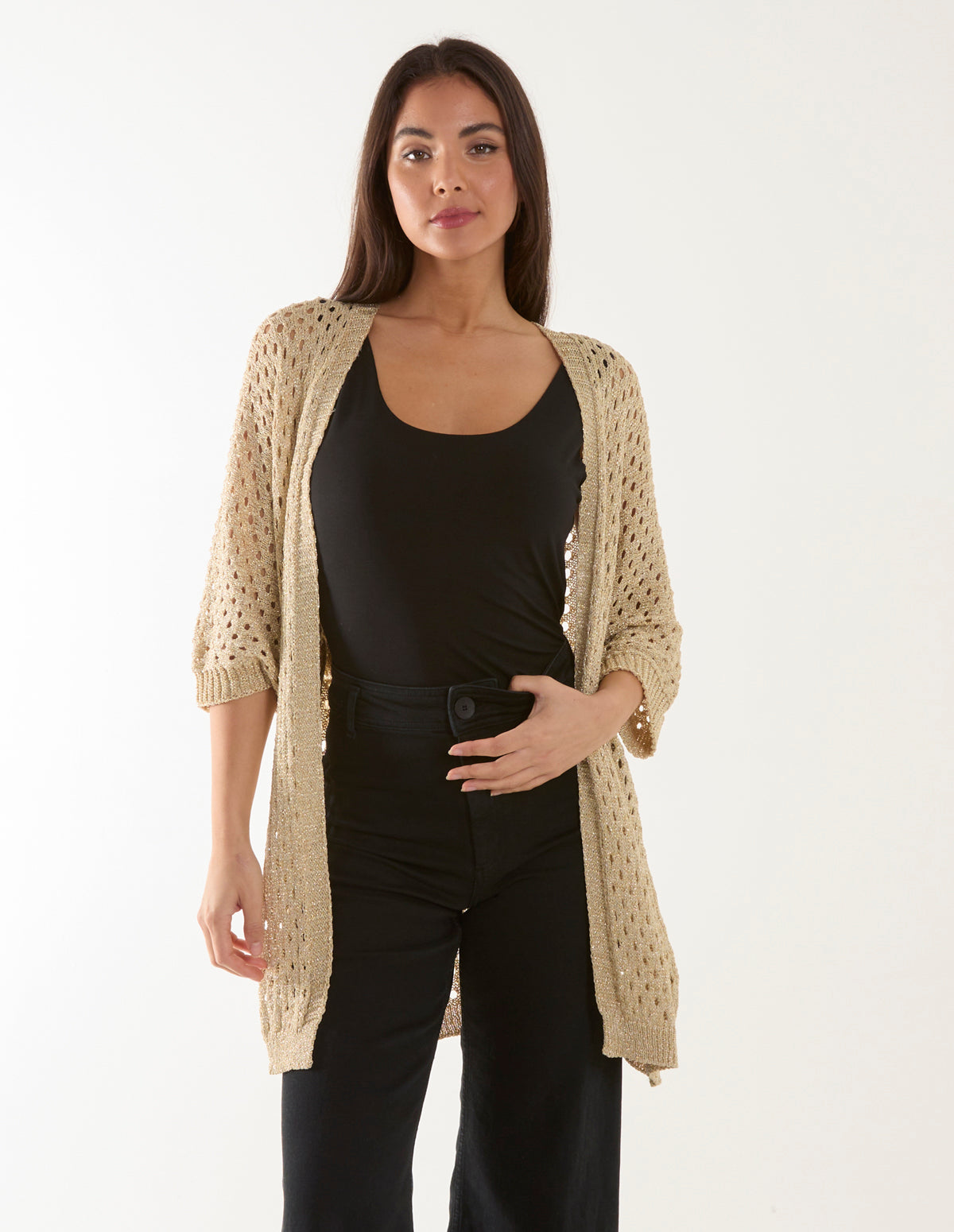 Crochet Lurex Cardigan 