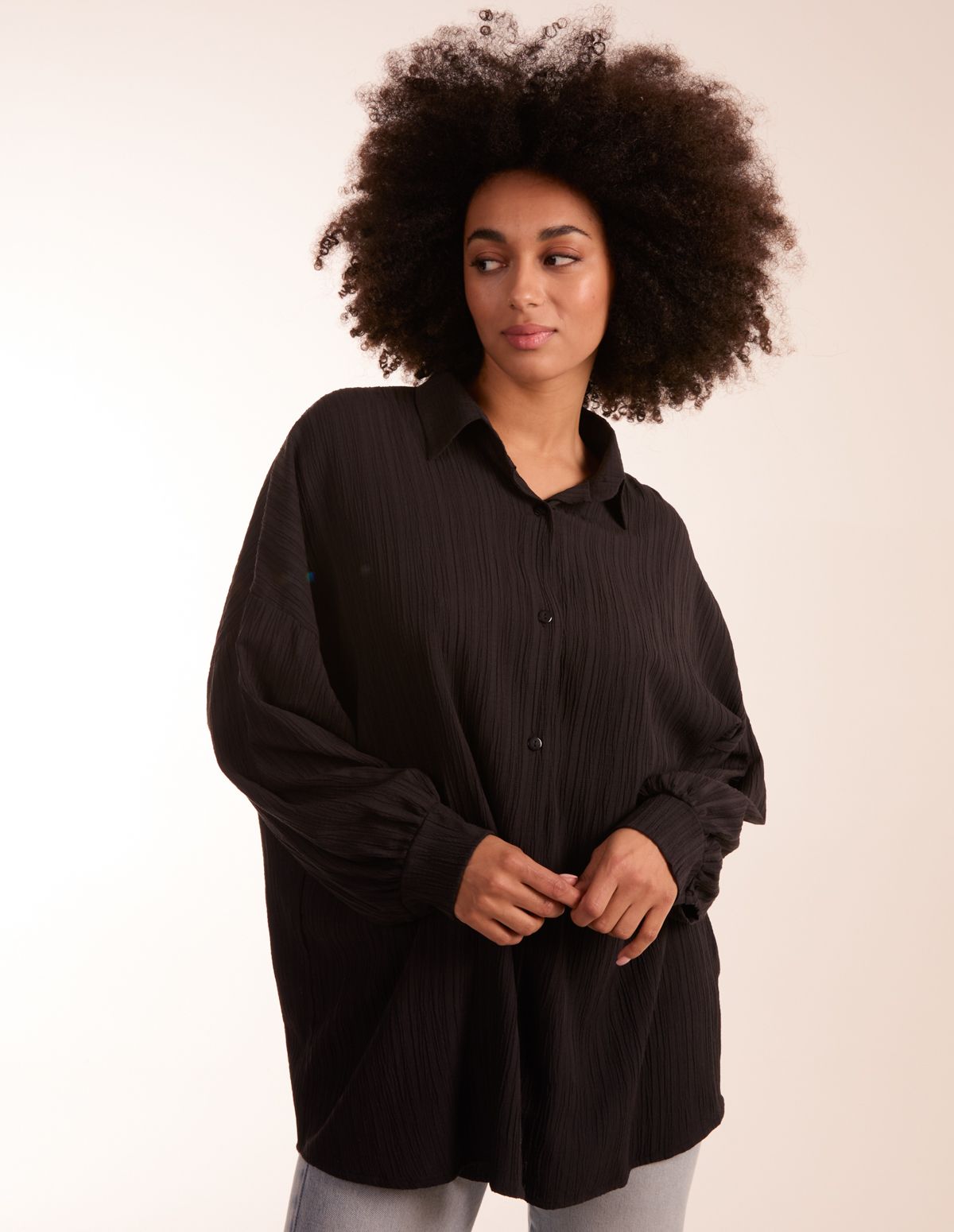 Crinkle Oversized Shirt 