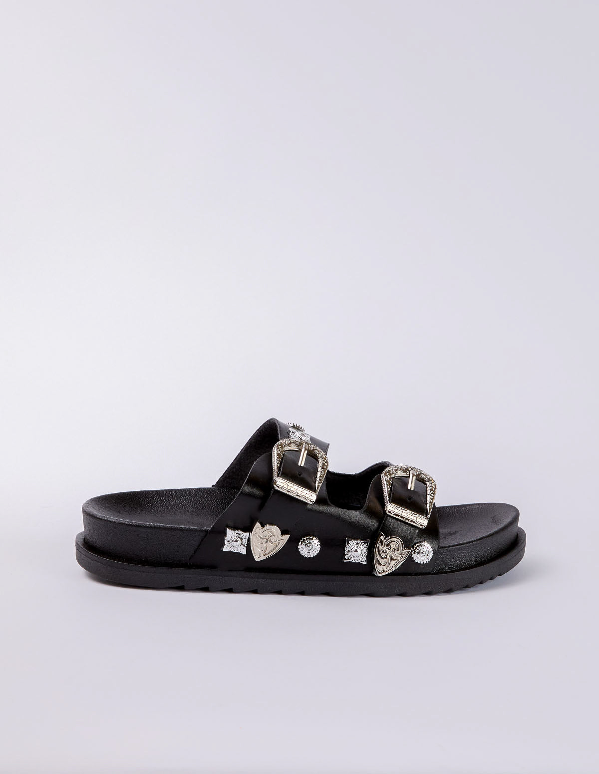 Buckle Detail Stud Sliders 