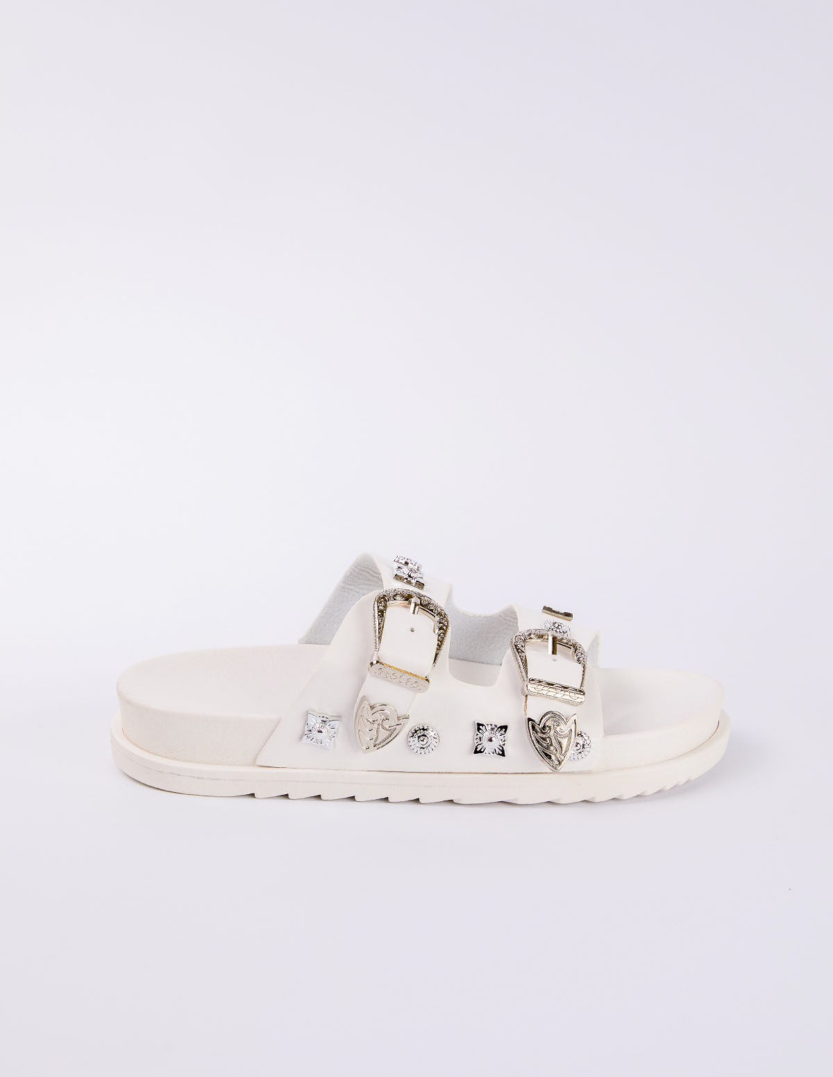 Buckle Detail Stud Sliders 