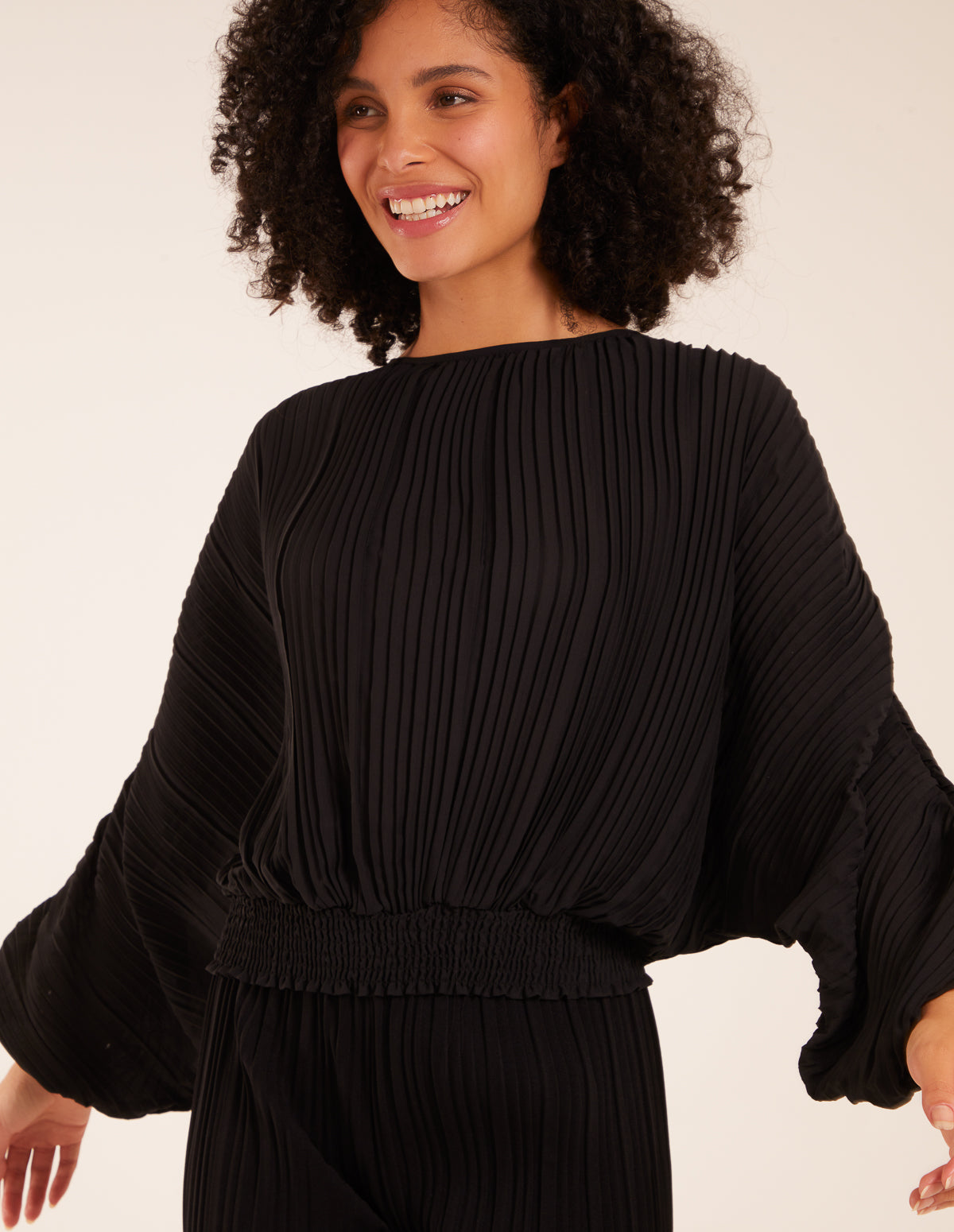 Long Sleeve Pleated Top 