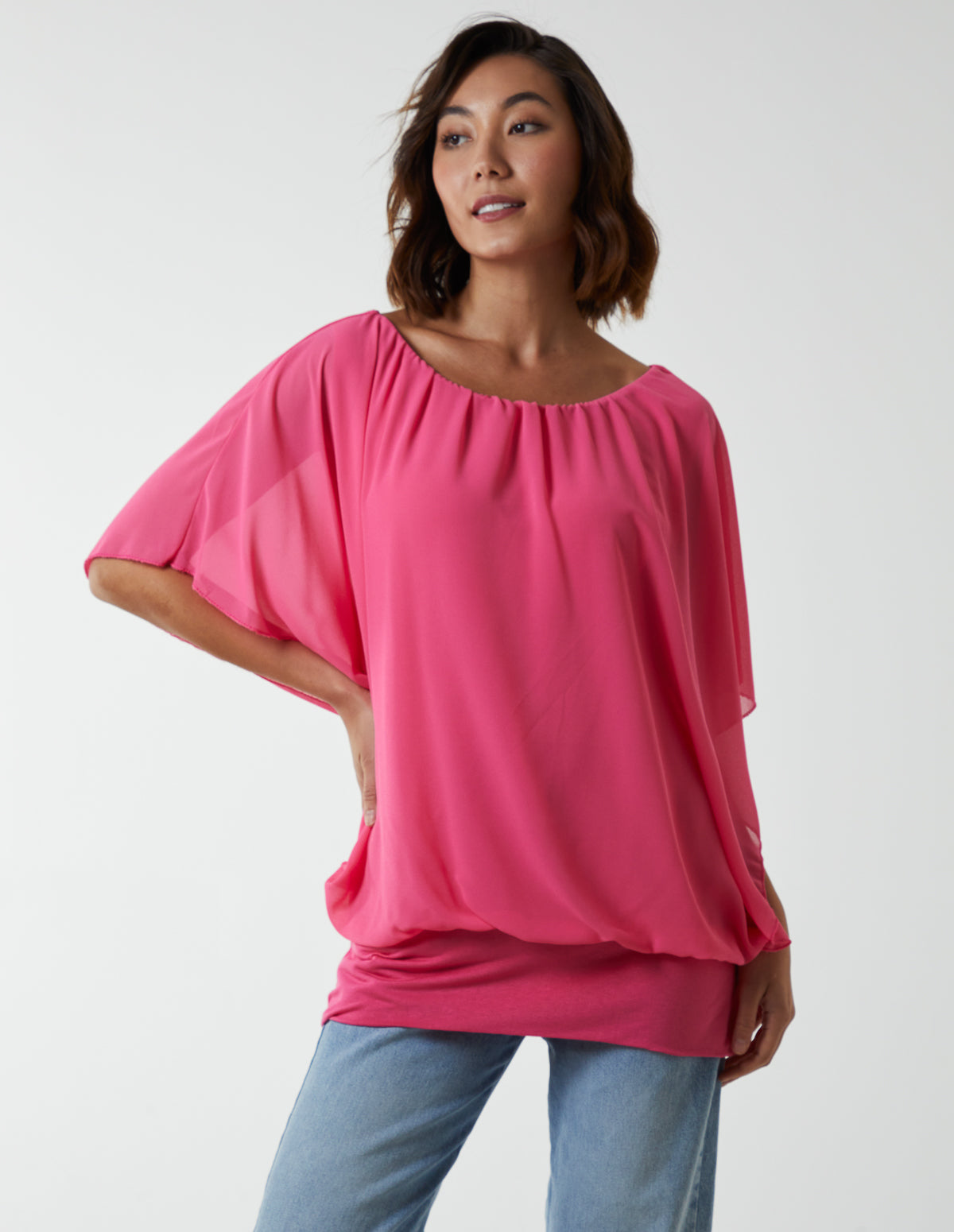 Double Layer Sheer Detail Blouse 