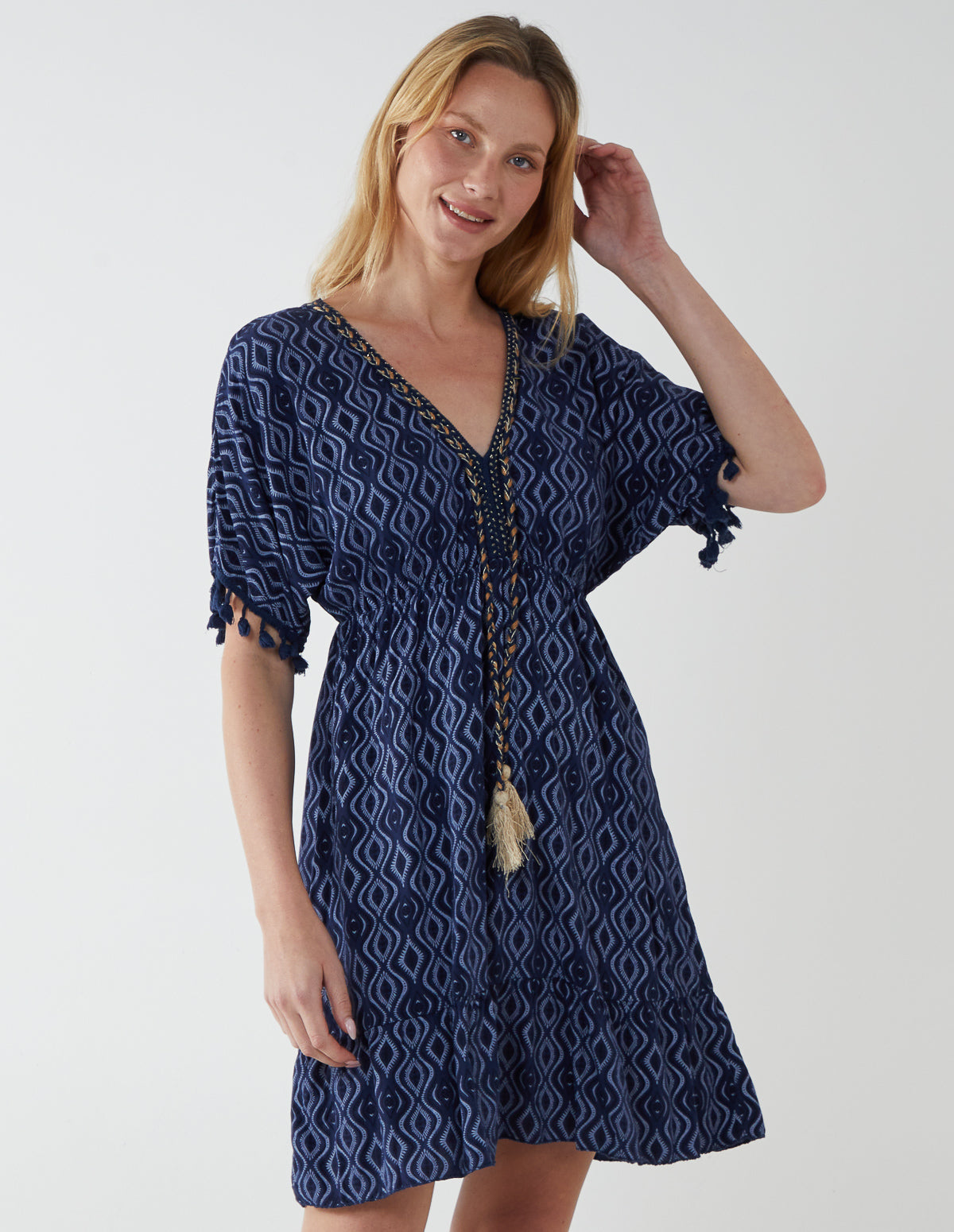 FAYE - Printed Tassel Dress 