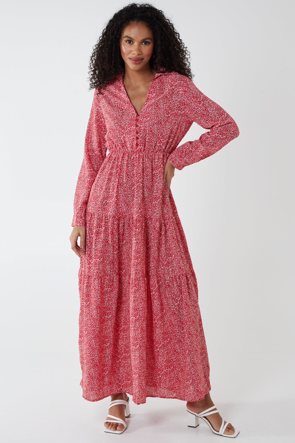 TAYLOR - Long Sleeve Tiered Maxi Dress 