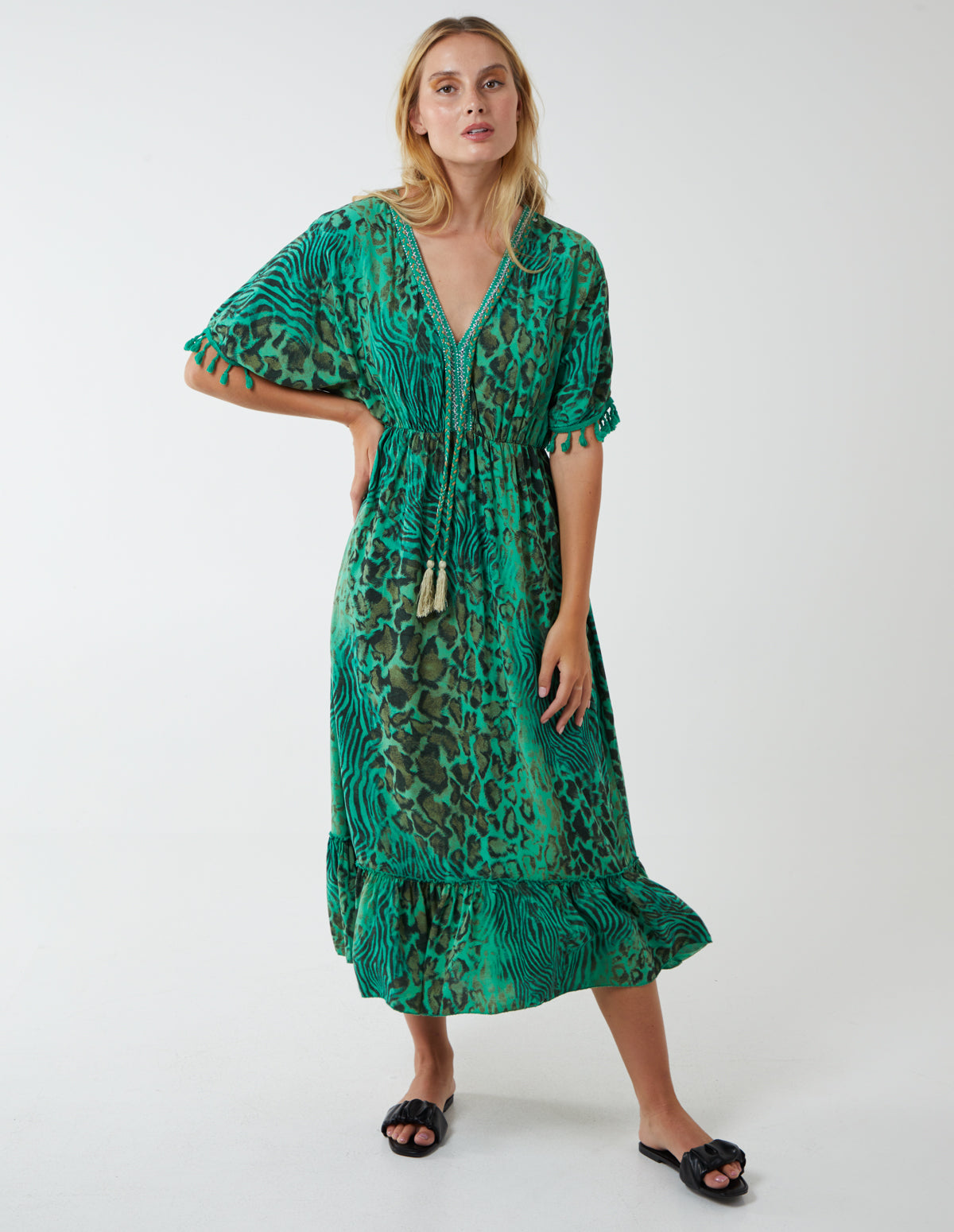 SASHA - Tassel V Neck Dress 