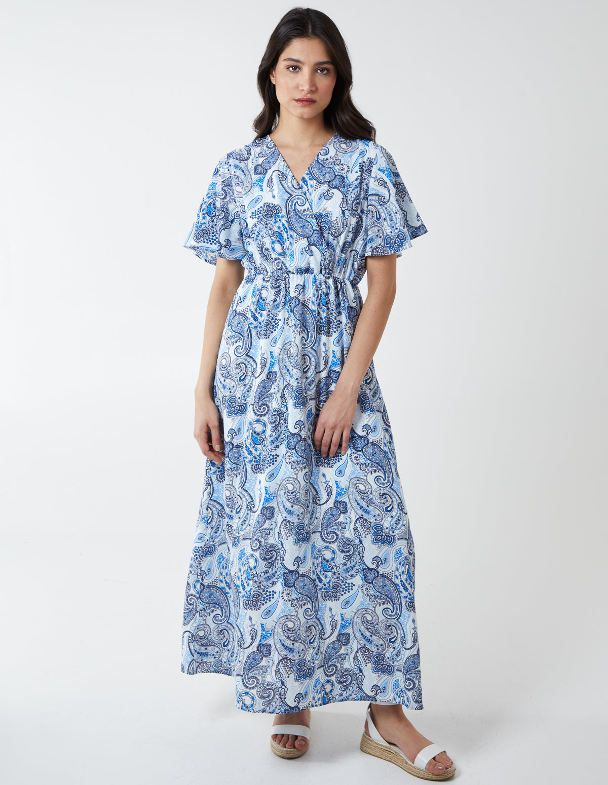 PIPER - Paisley Wrap Front Maxi Dress 