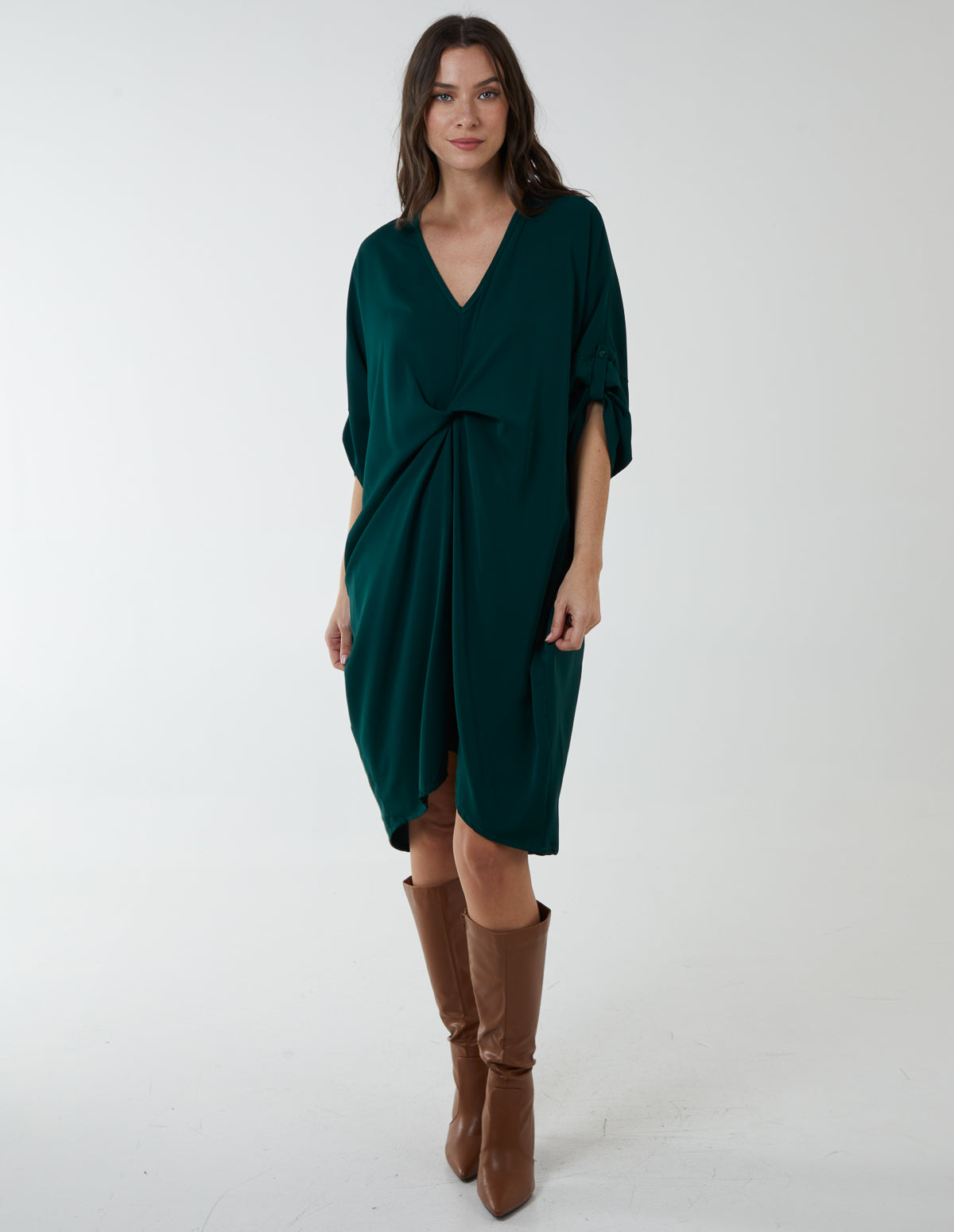 Twist Front Midi Dress 