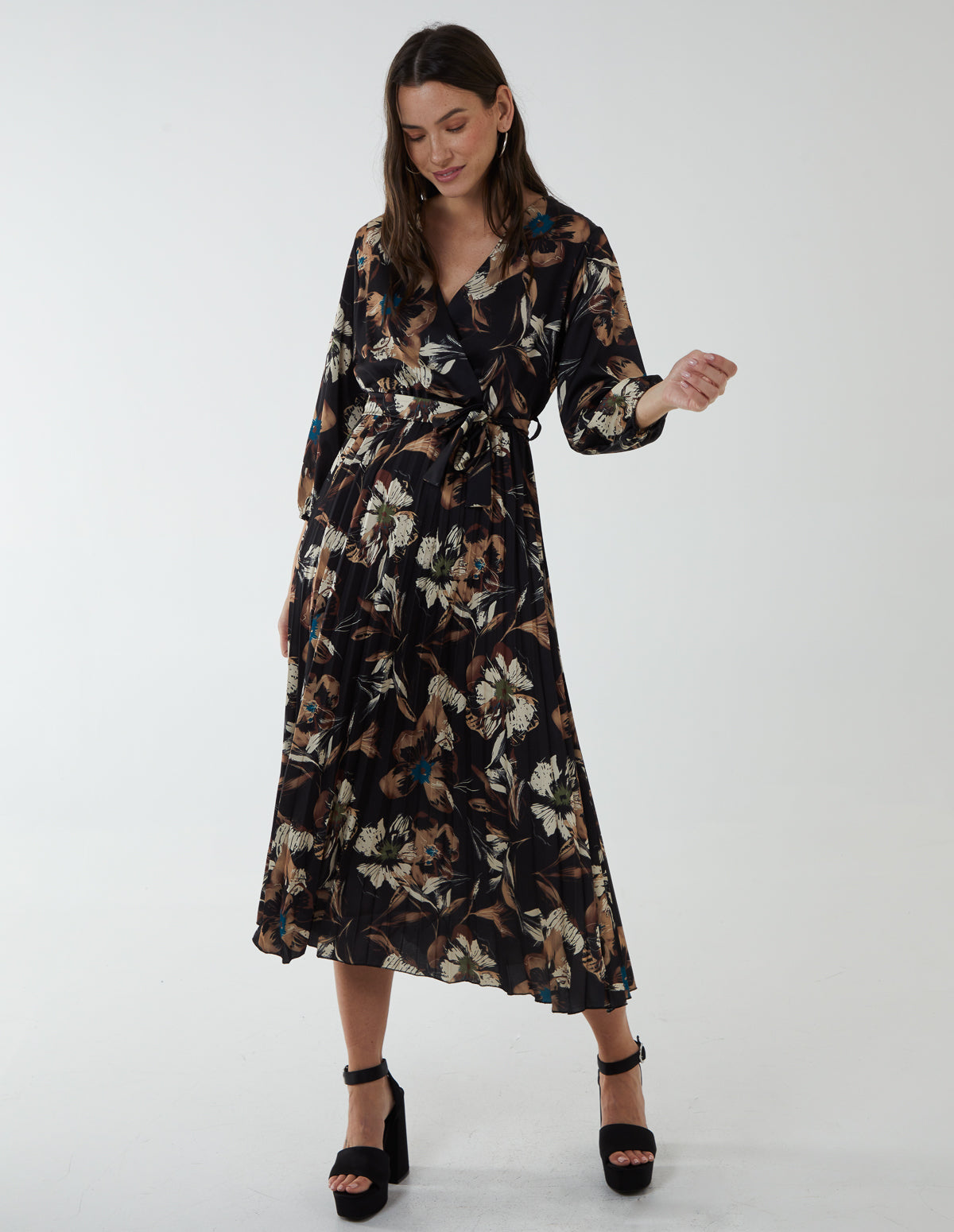 Wrap Front Midi Dress 