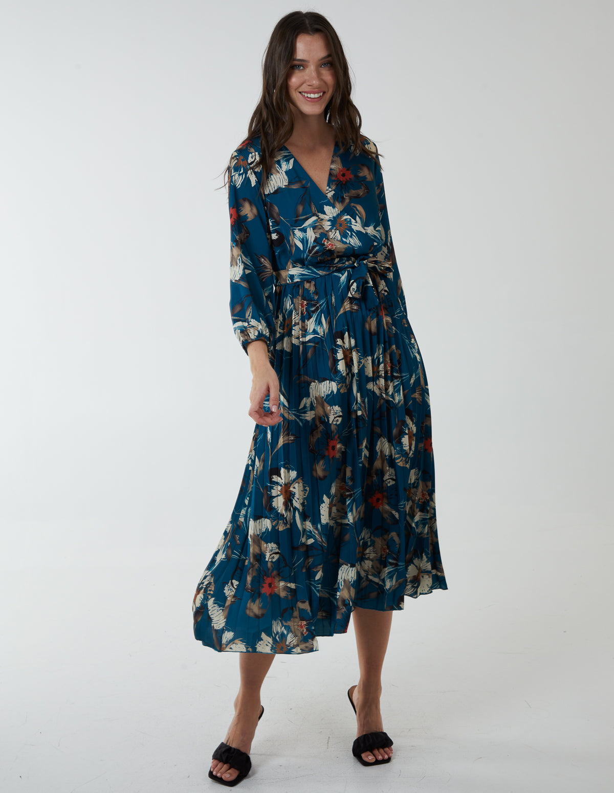 Wrap Front Midi Dress 