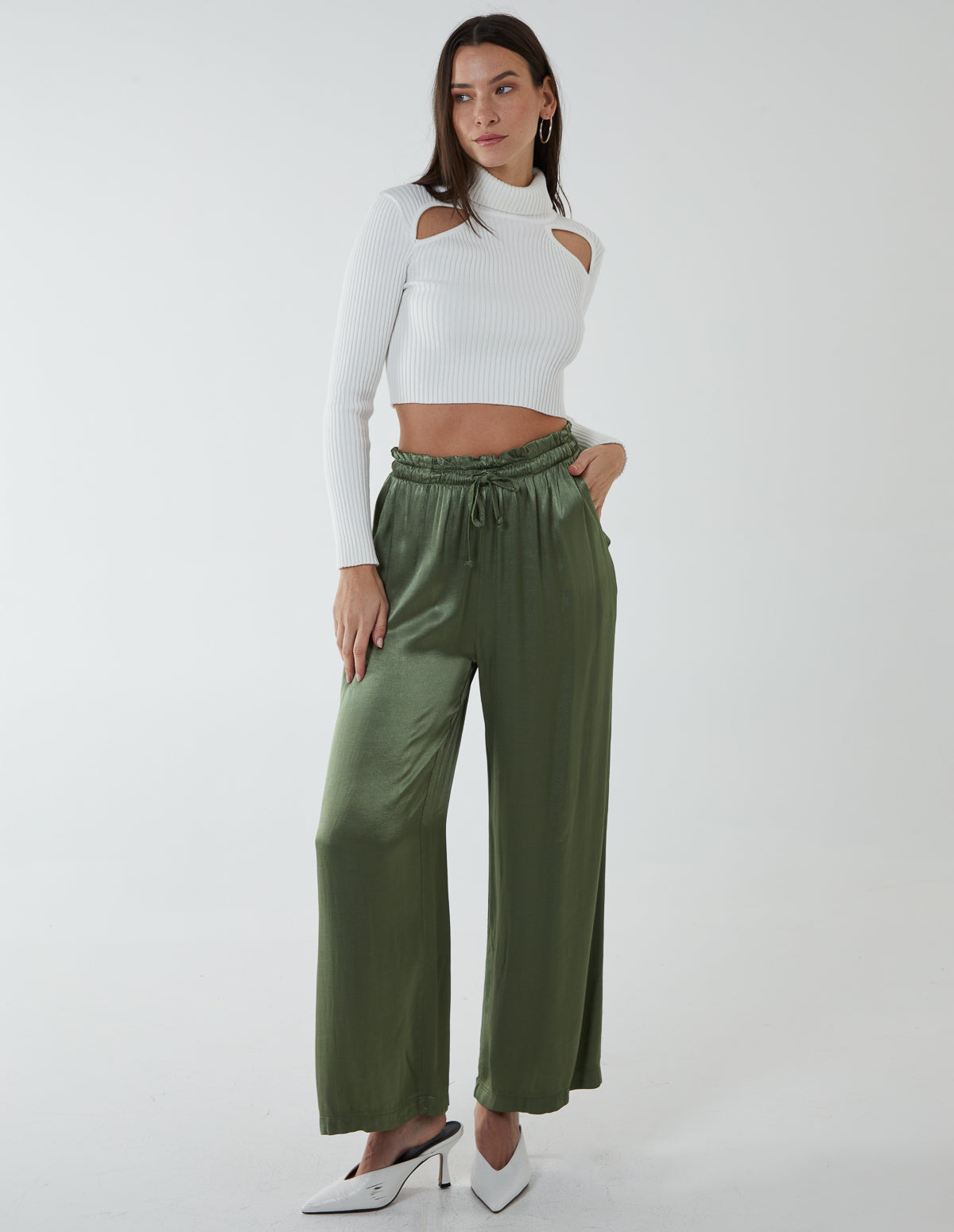 Satin Wide Leg Trouser 