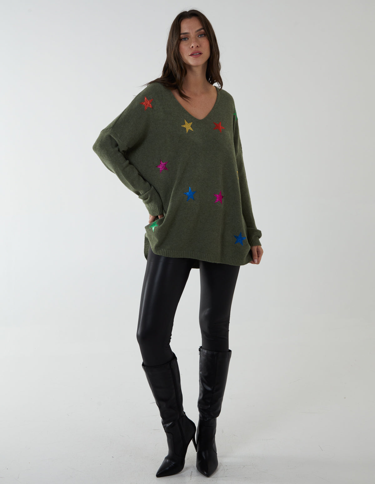 Multi Star Fine Knit Jumper 