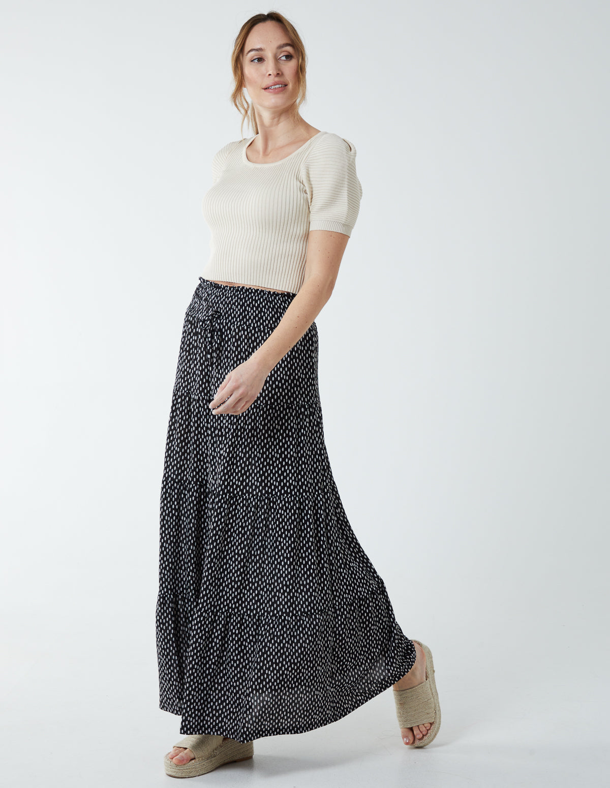 Multi Tier Midi Skirt 