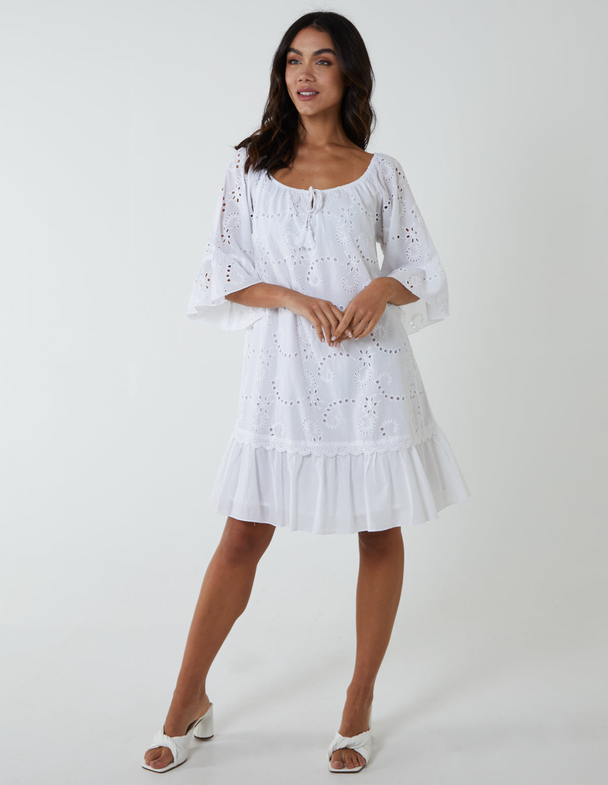 Broderie Tunic Smock Dress 
