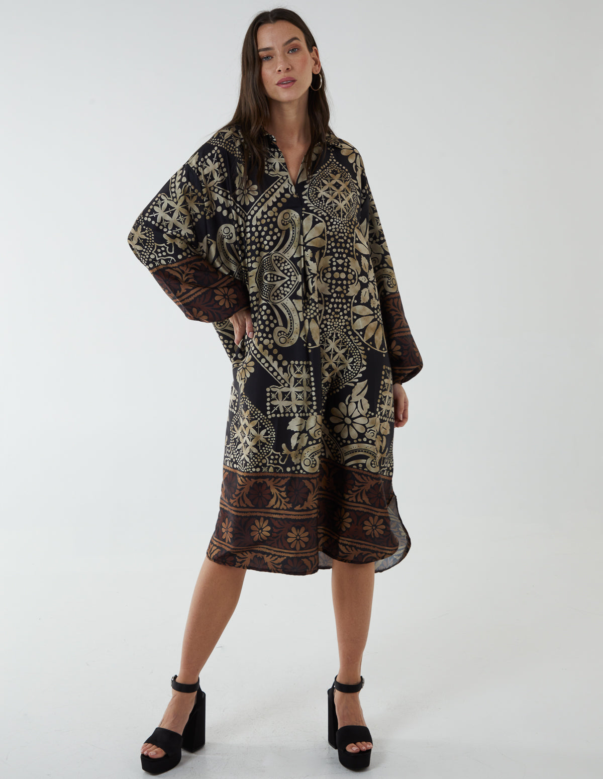 Printed Shirt Dress 