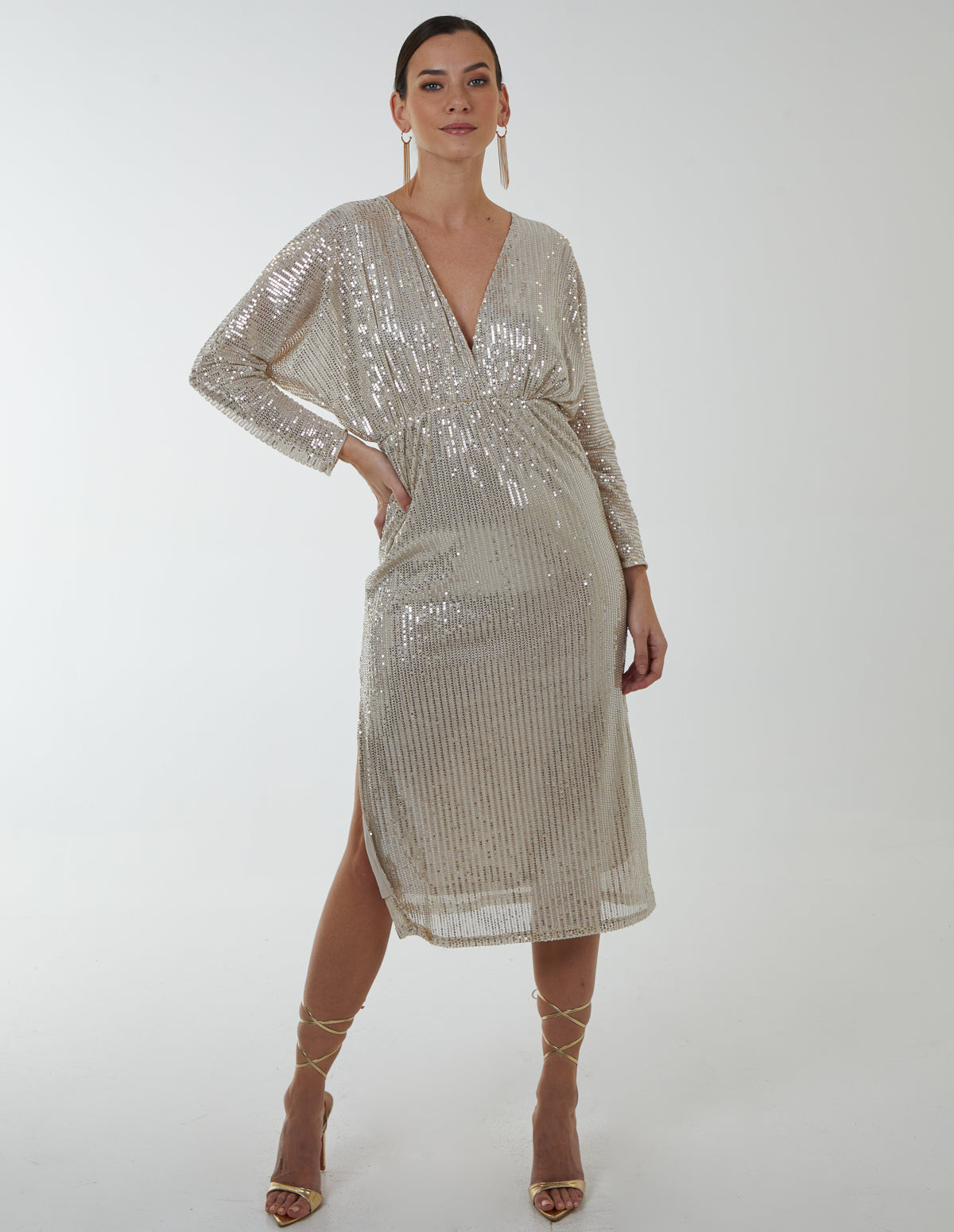 Sequin Batwing Dress 