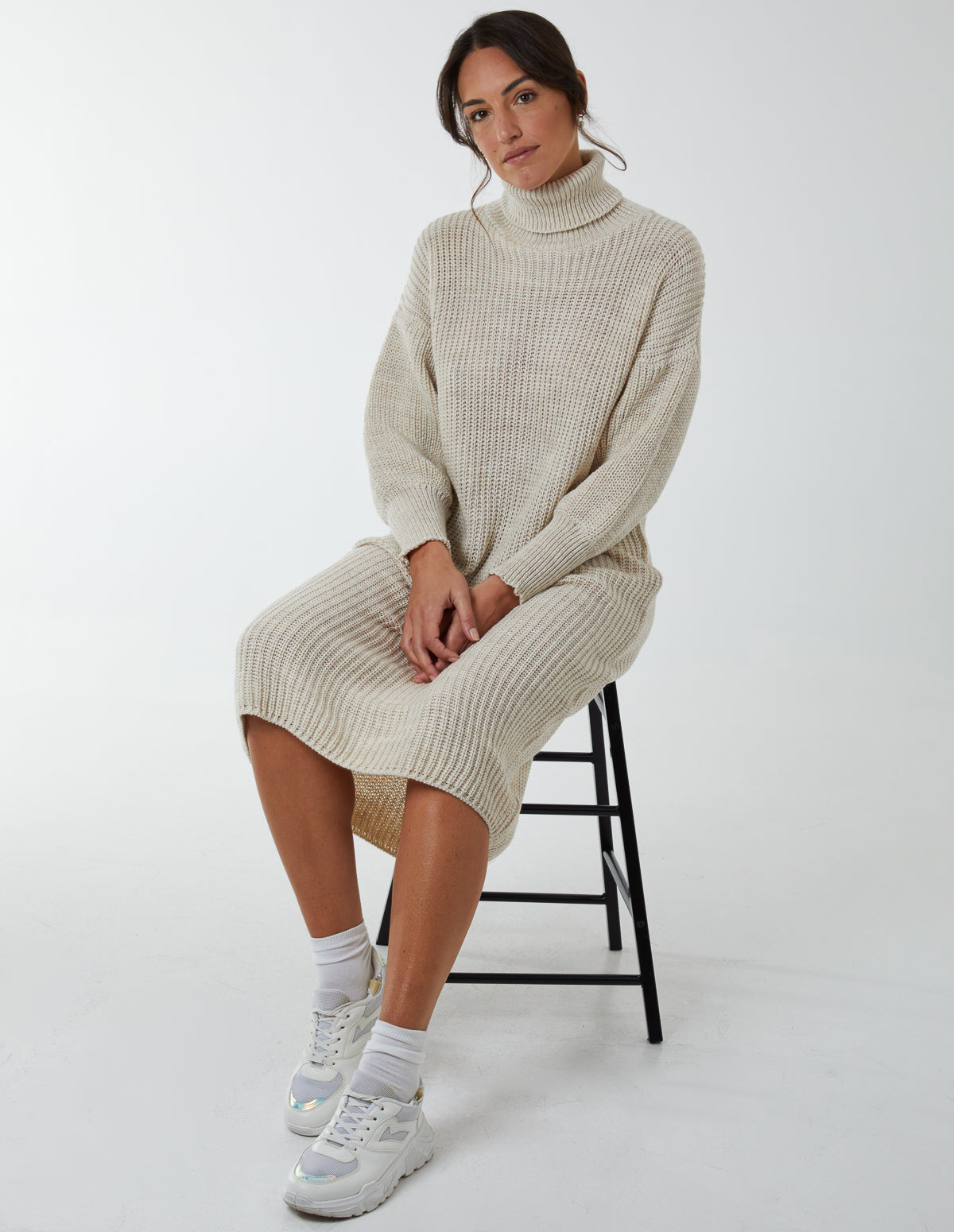 Knitted Roll Neck Dress 