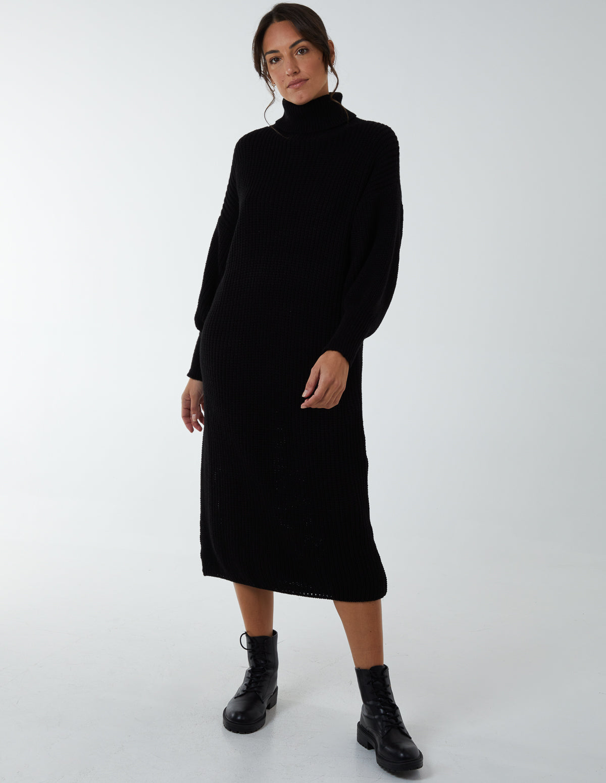 Knitted Roll Neck Dress 