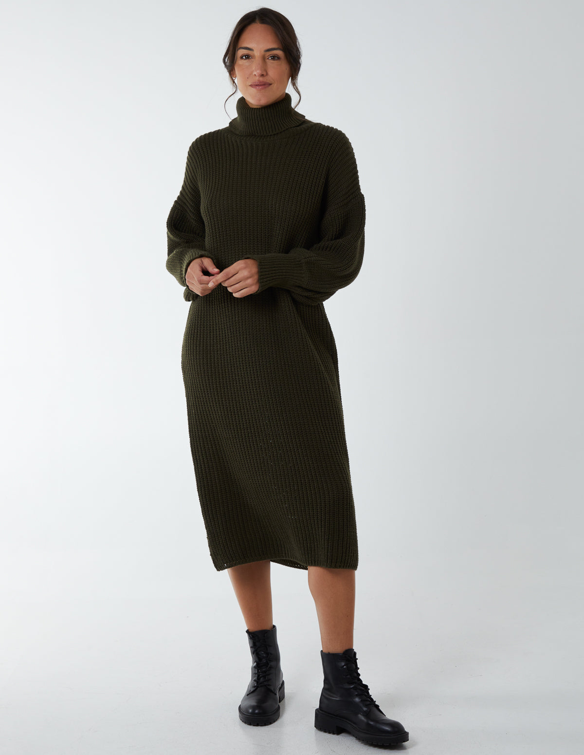 Knitted Roll Neck Dress 