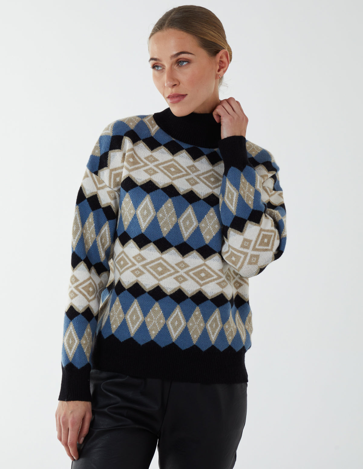 Aztec Roll Neck Jumper 