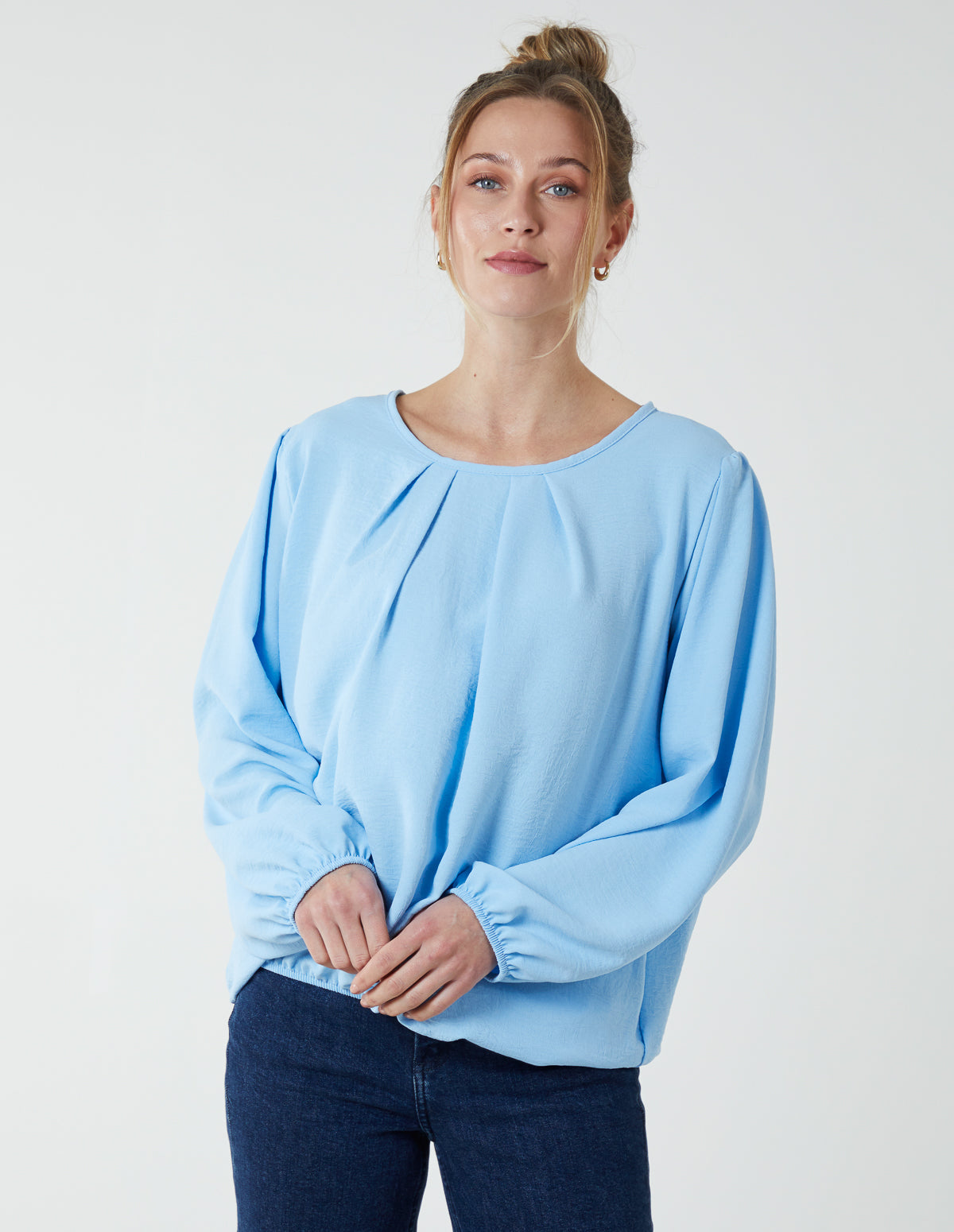 Elasticated Blouson Hem Blouse 