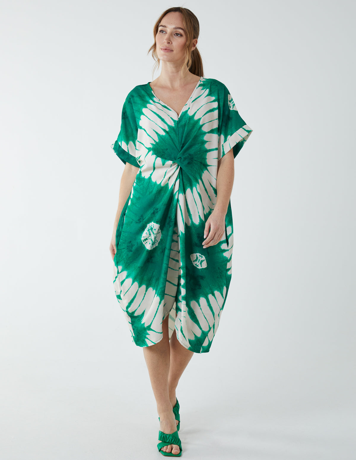 Tie Dye Twist Knot Tunic Dress 