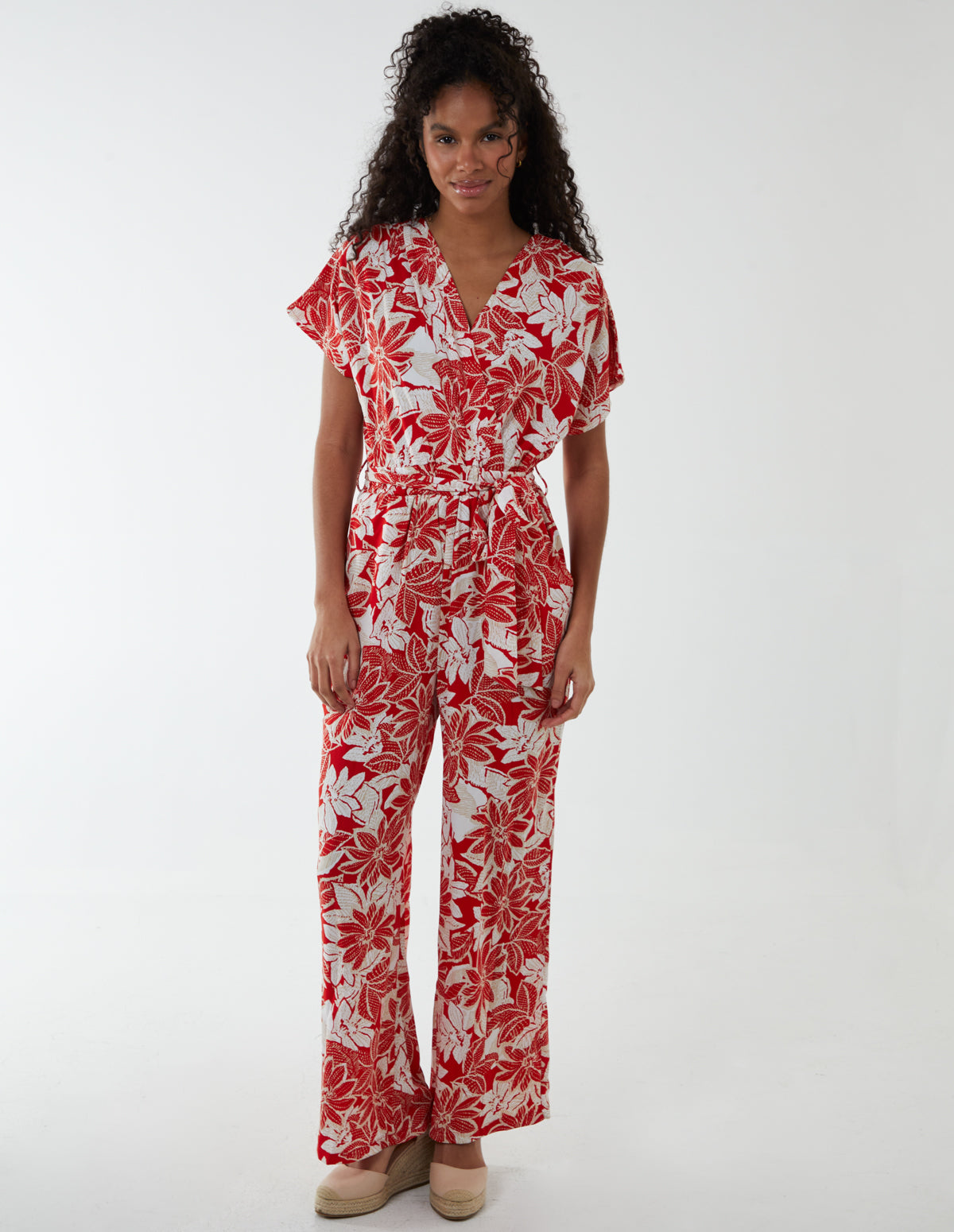 Cross Over Jumpsuit - 10 / RED