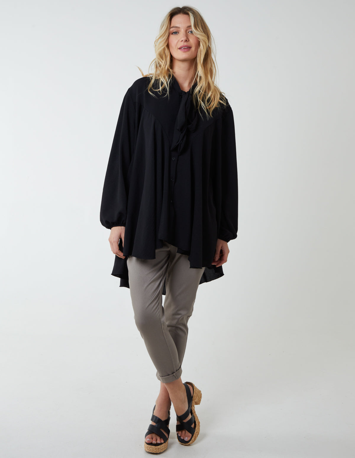 A Line Hi Low Tunic Blouse 