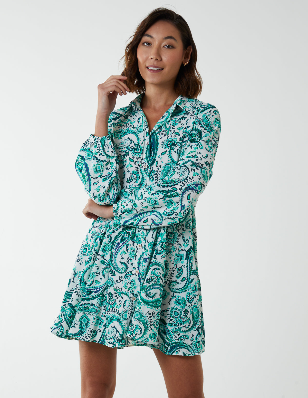 Paisley Button Down Dress 