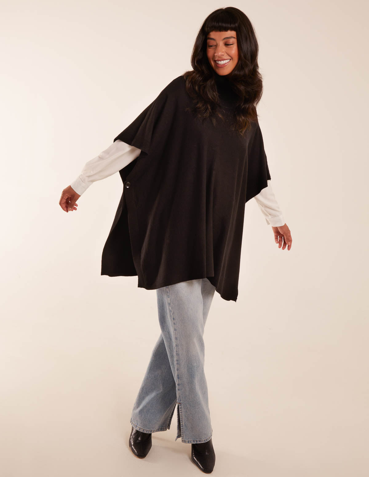 High Neck Poncho 