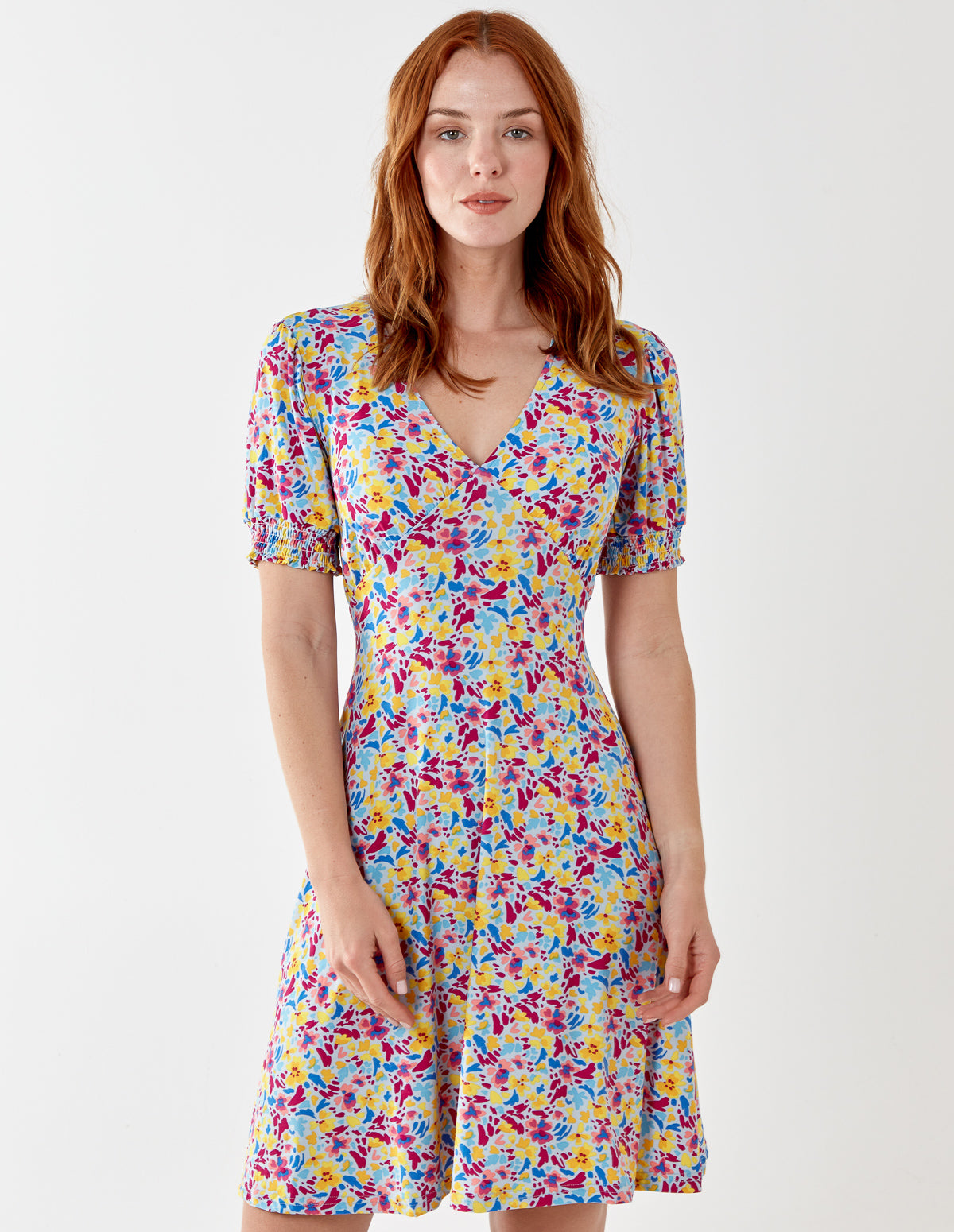 LYDIA - Pure Vanilla Shirring Cuff Tea Dress 