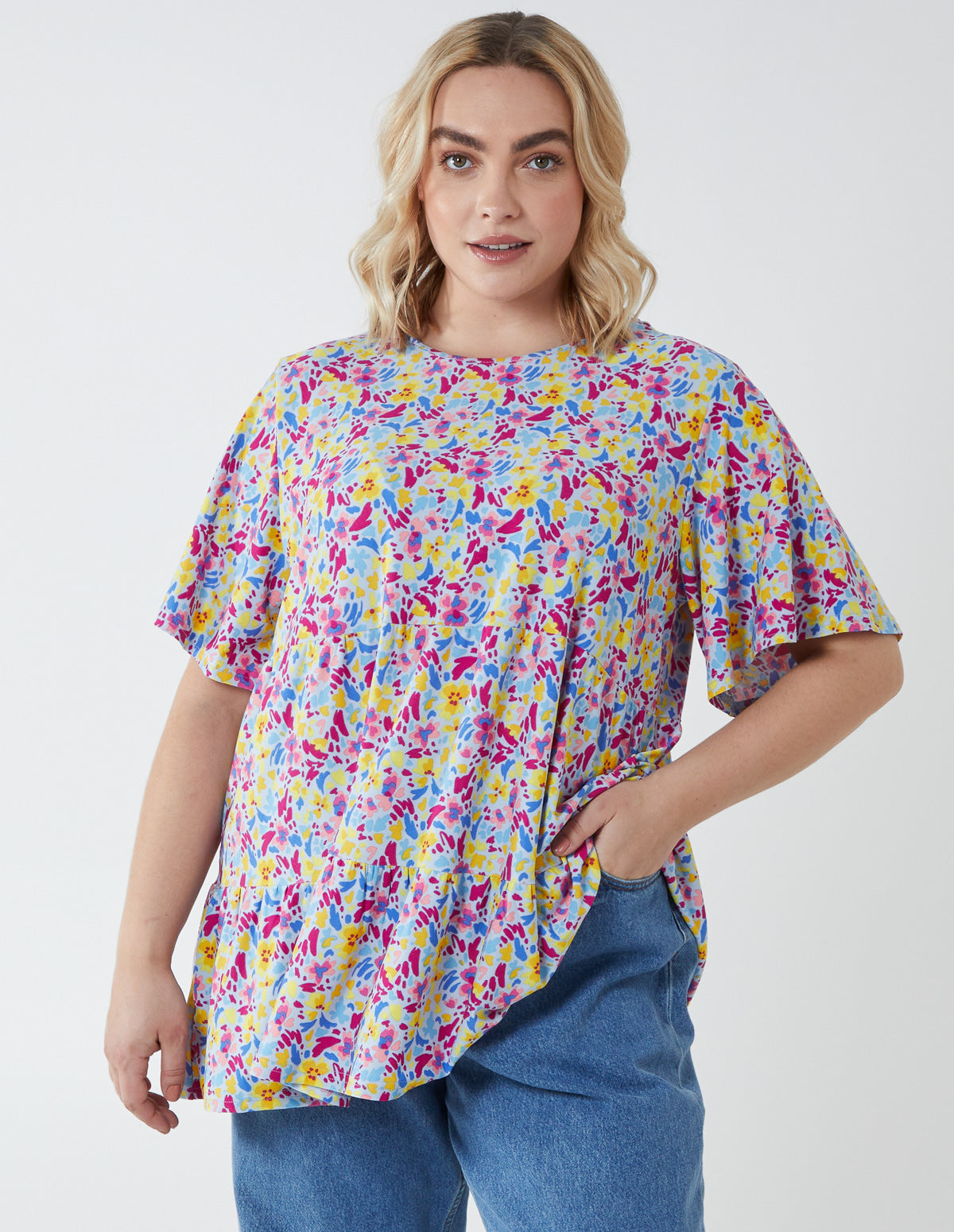 AMY - Curve Round Neck Multi Smock Tunic 