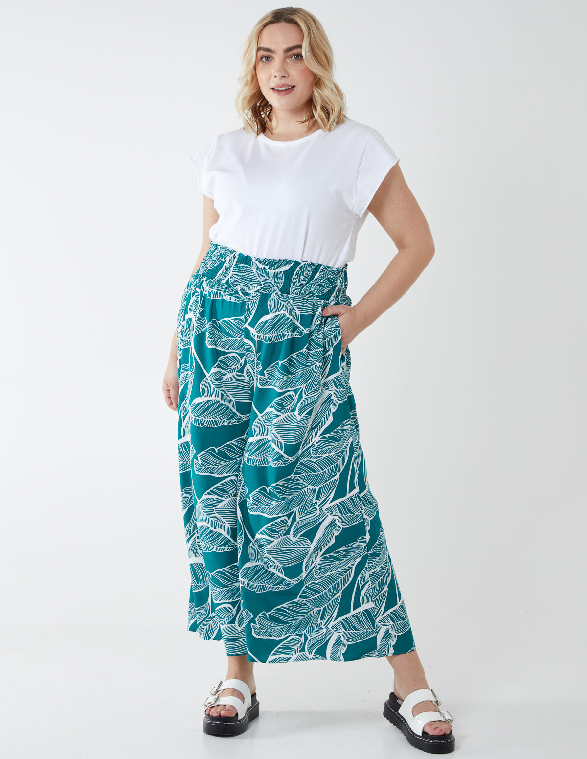 LILLY - Curve High Waist Wide Leg Trousers 