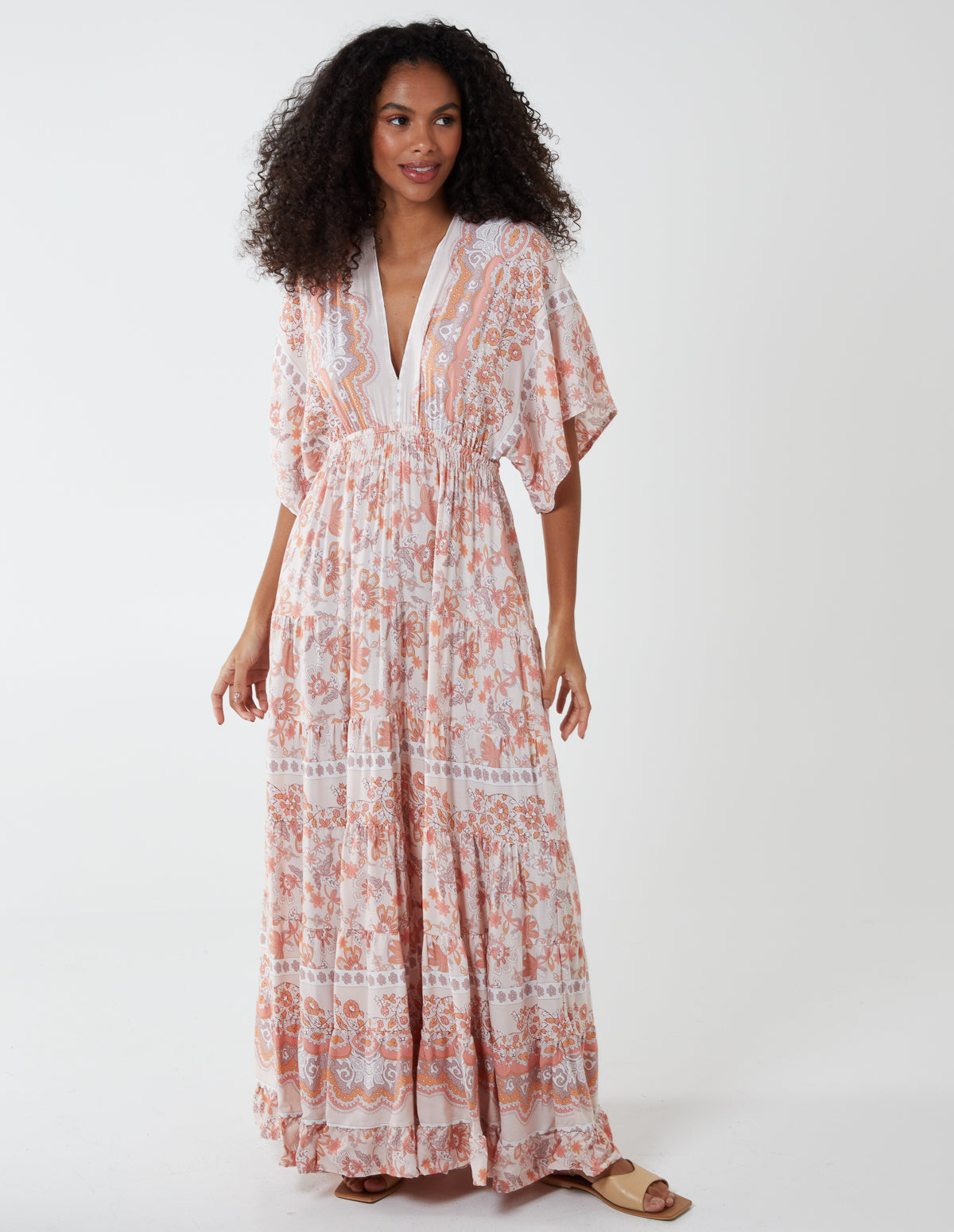 Batwing Tie Back Maxi Dress 