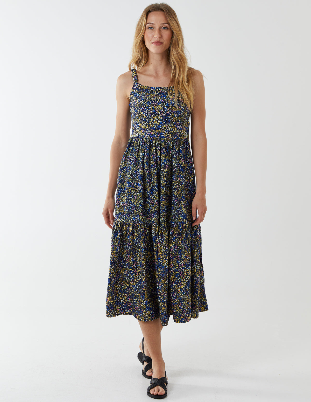 NANCY - Scrunchie Strap Midi Dress 