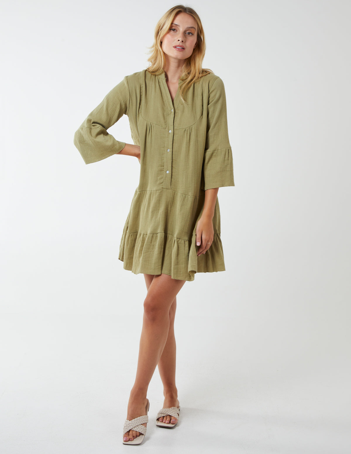 Oversized Smock Shirt Dress 