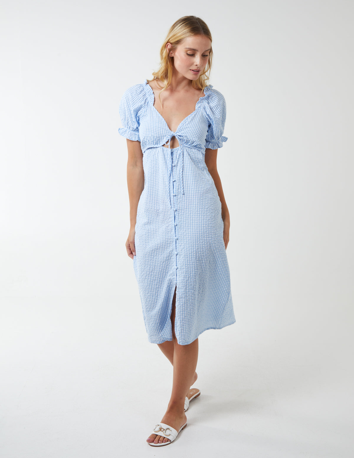 Milkmaid Cut Out Midi Dress 