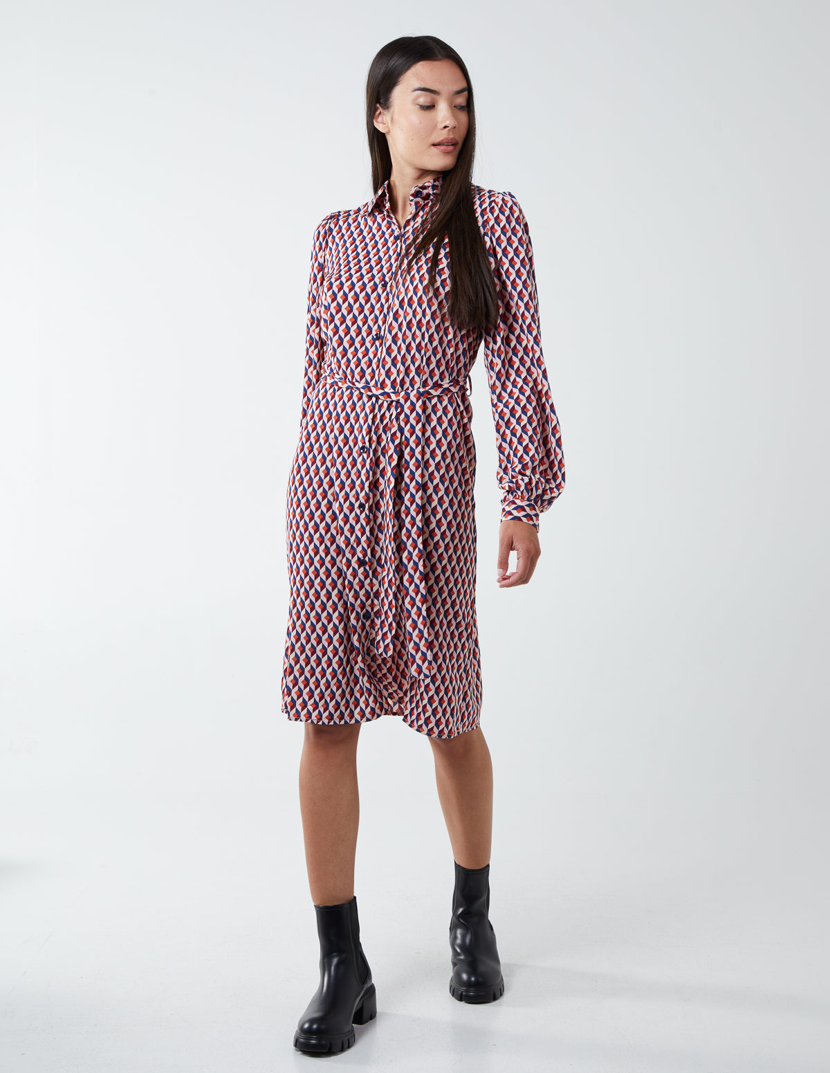 ETTA - Geo Print Shirt Dress 