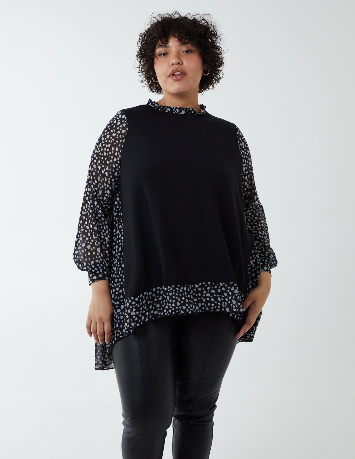 Curve Chiffon 2in1 Cut & Sew Top 