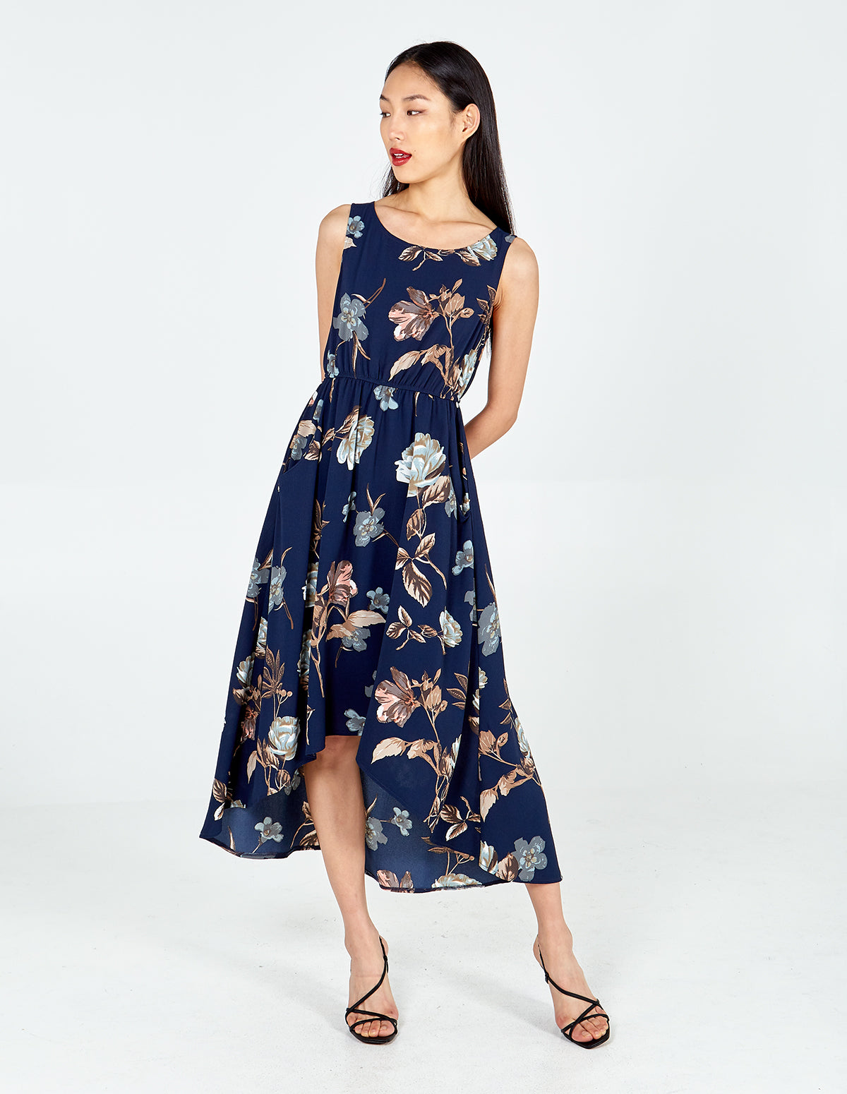 Large Floral Print Maxi Dress 