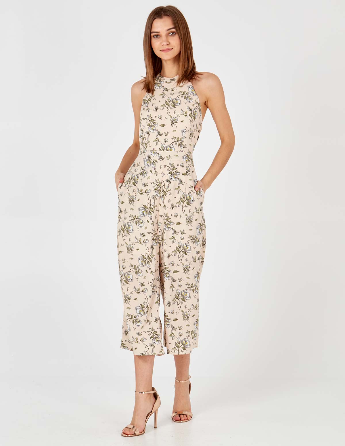 ANNA - Blush Halterneck Jumpsuit 