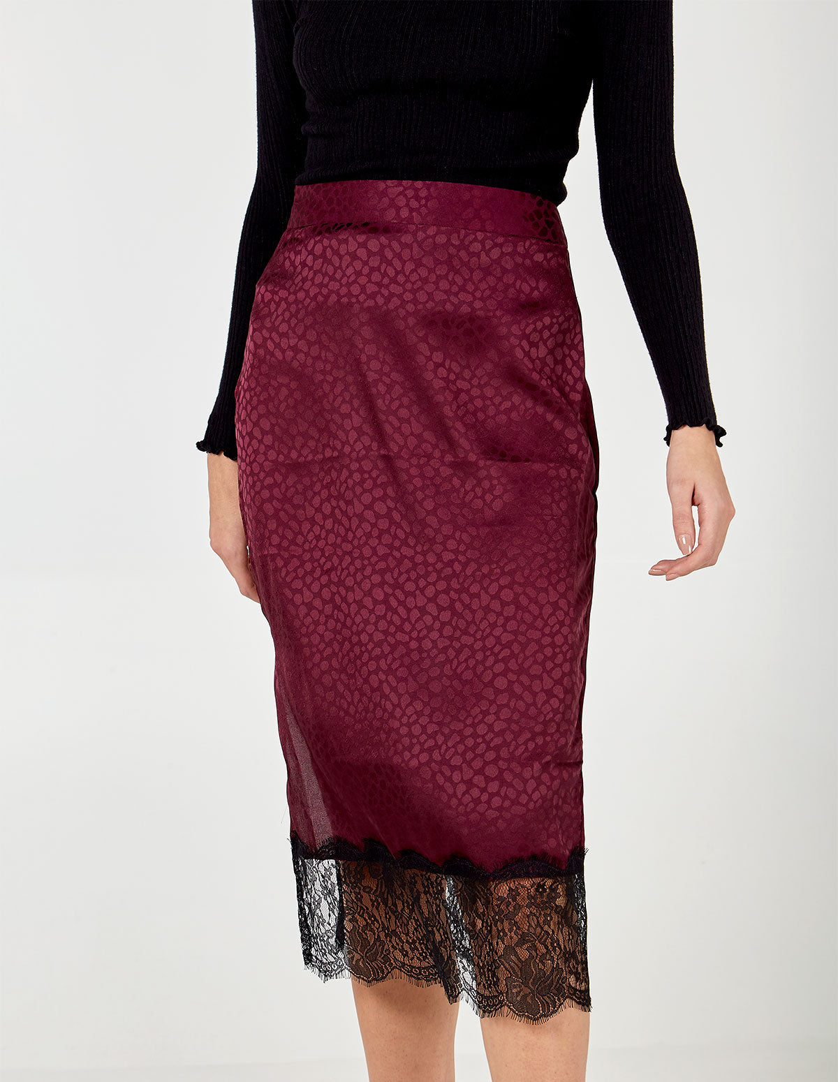 MAGGIE - Purple Lace Hem Skirt - 12 / PURPLE