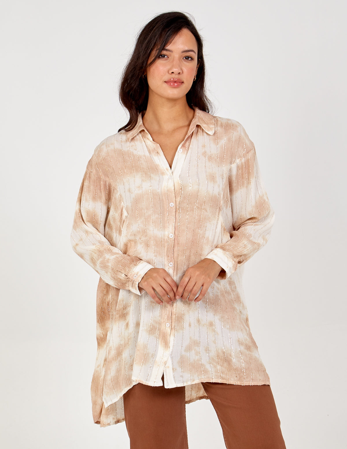 OMANAHIL - Oversized Metalic Stitch Shirt 