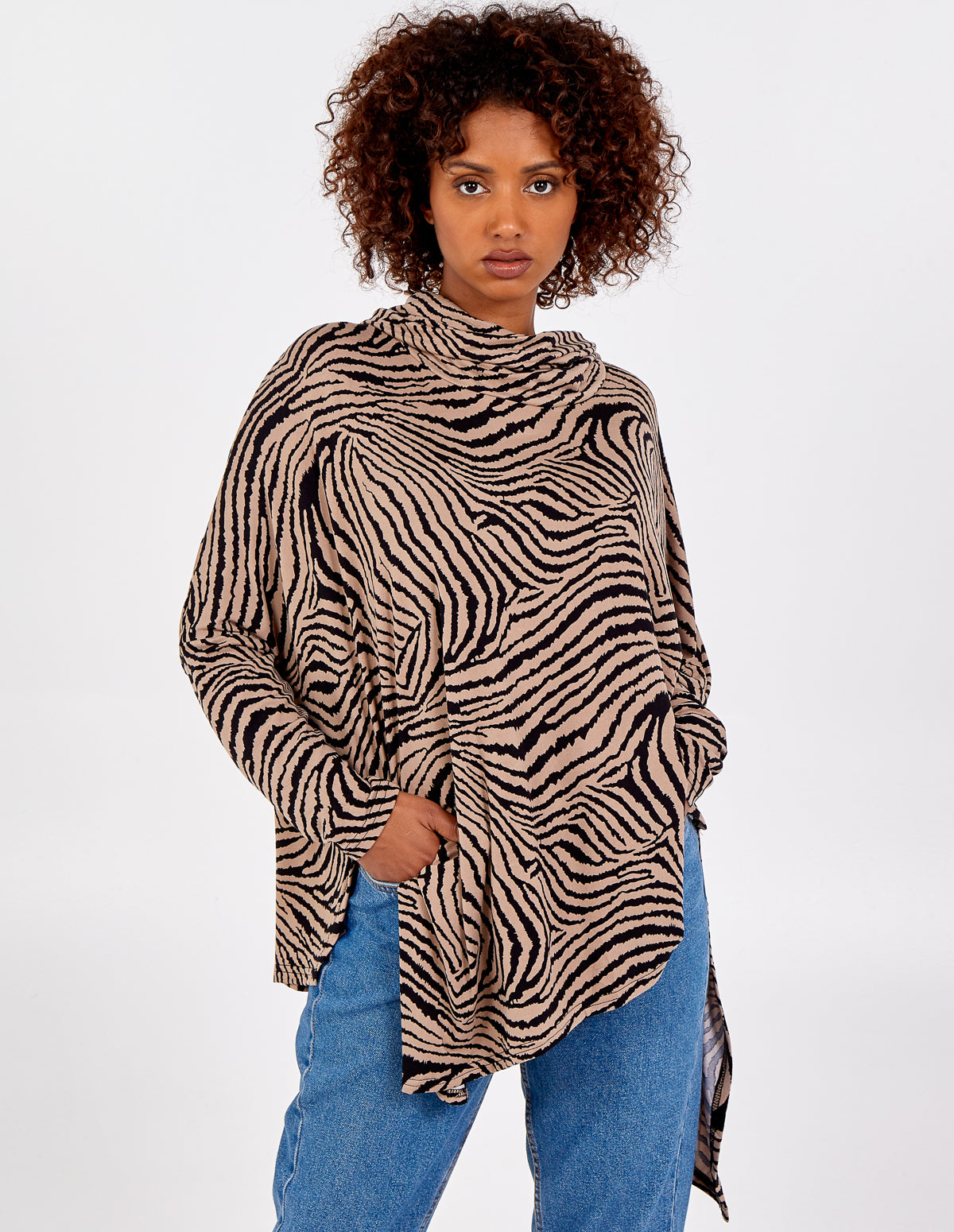 SOPHIA - Abstract Zebra Print Top 