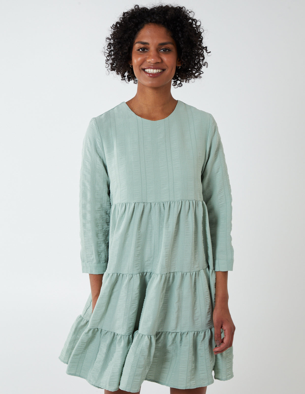 AMELIA - Textured Tiered Dress 