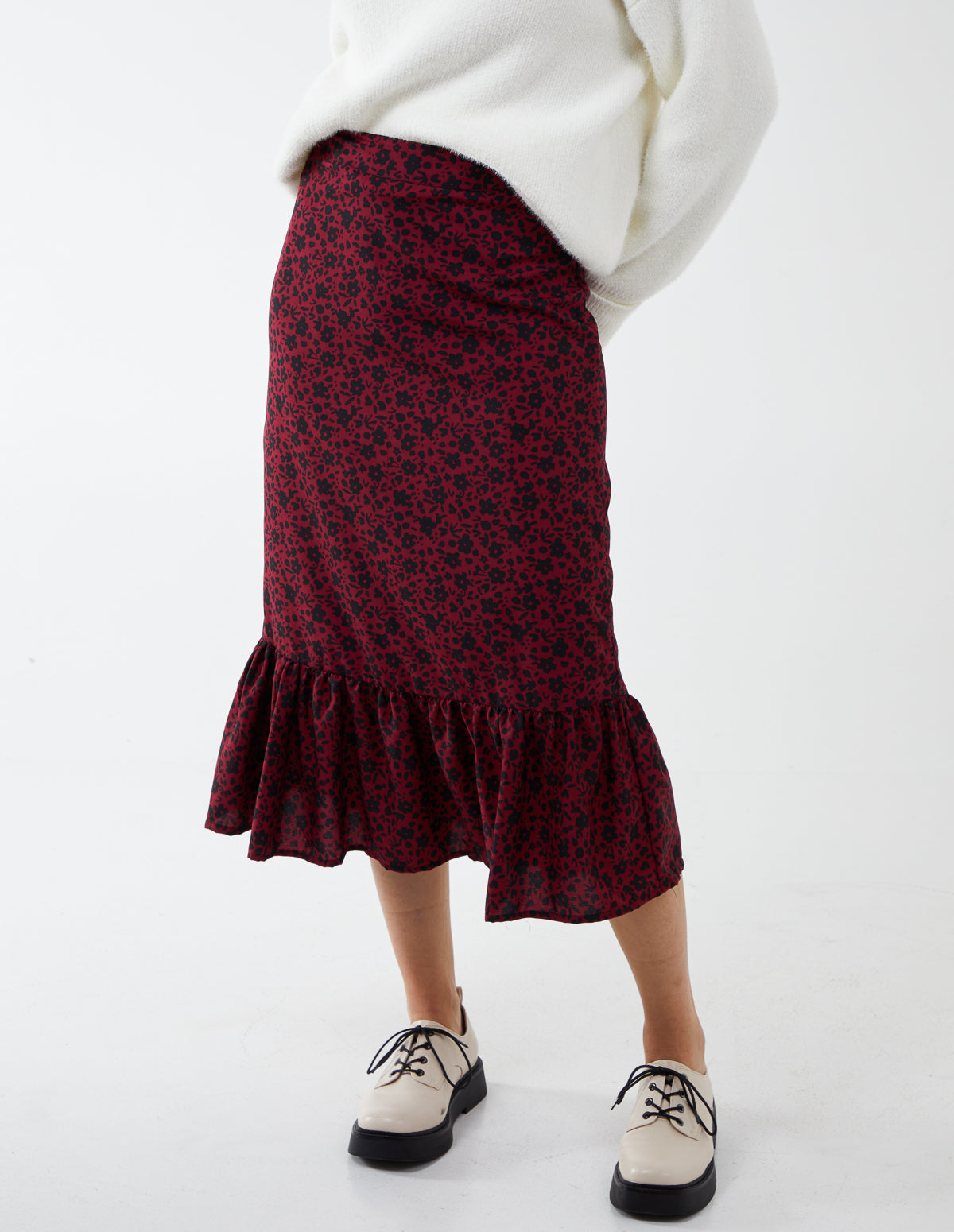 KIRSTEN - Floral Tiered Midi Skirt 